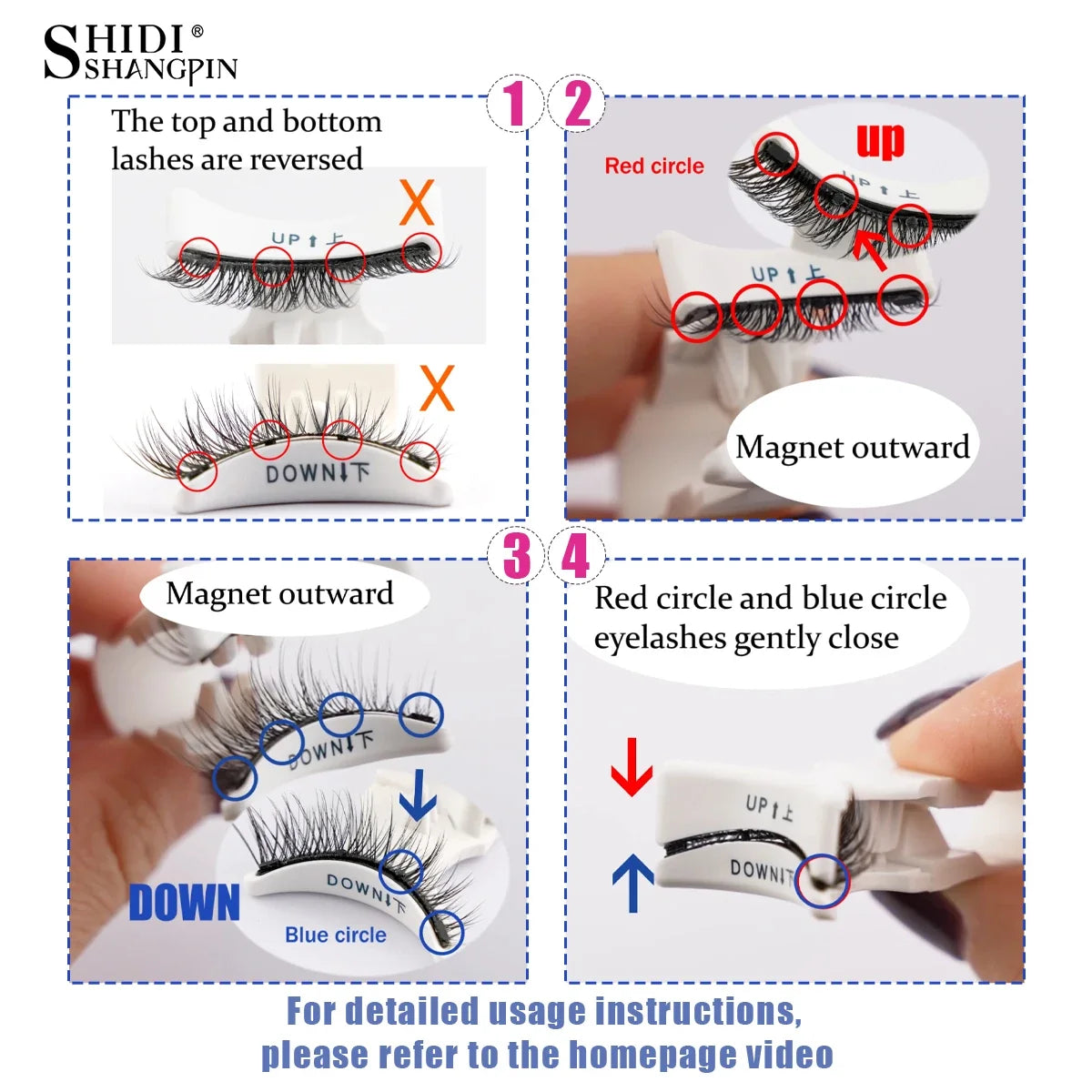 Hot 1 Pair Magnetic Eyelashes Handmade Fluffy Faux Mink Lashes Reusable Natural False Eyelashes and Magnetic Tweezers Set Makeup