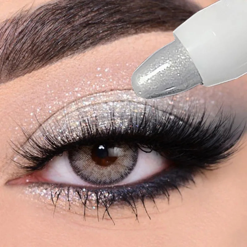 Brightening Highlighter Pen, Long Lasting Waterproof, Smooth Matte Pearly Glitter White Silvery Eyeliner Eyeshadow Stick