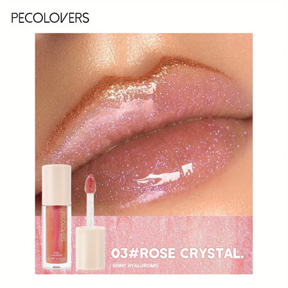 Mirror Waterproof Lip Gloss, Moisturizing Glitter Liquid Lipstick Makeup Long-Lasting Shine in Coral, Pink, and Skin Tones