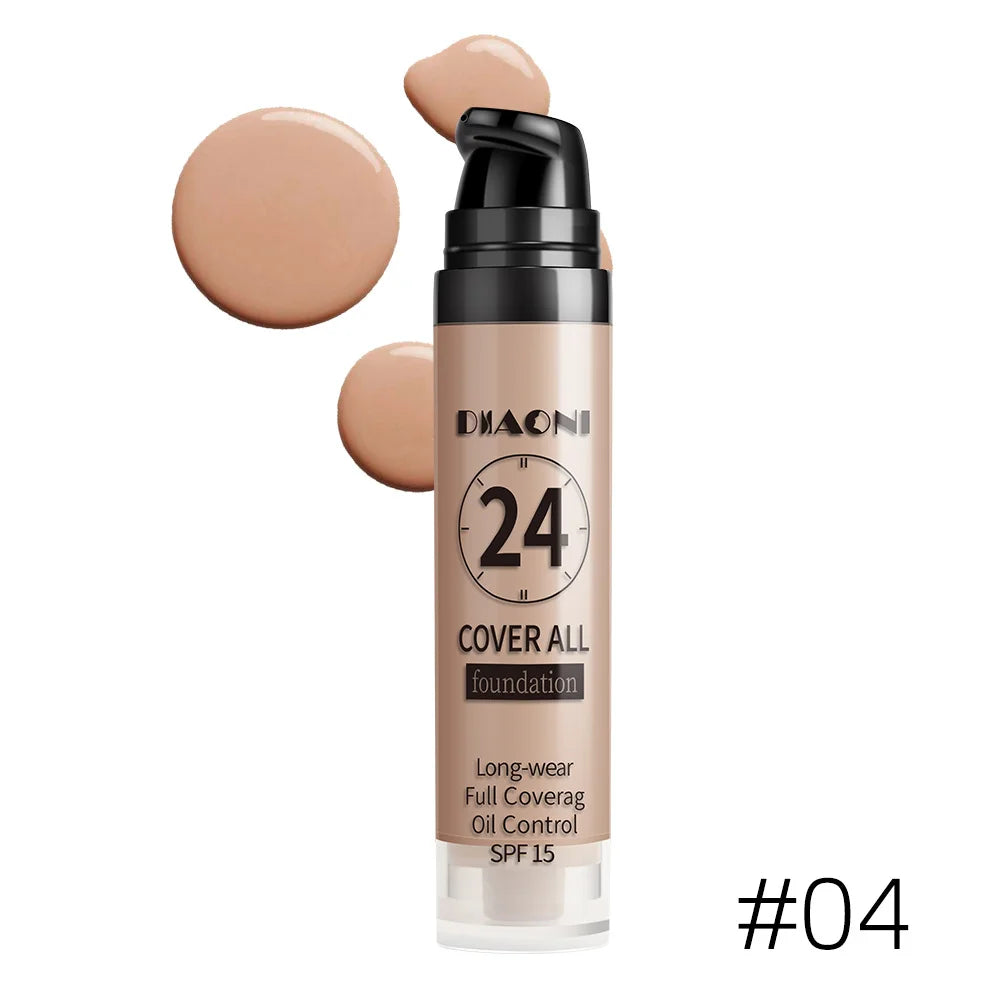 Professional makeup 9-color waterproof moisturizing liquid fully covering concealer 24H durable liquid foundation natural matt