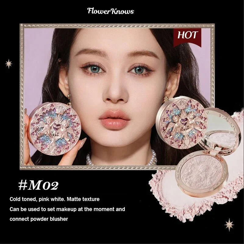 The Flower Knows Little Angel Collection Relief Highlight Face Powder iluminador Makeup Contour Highlighter Palette 8g/0.3Fl.oz