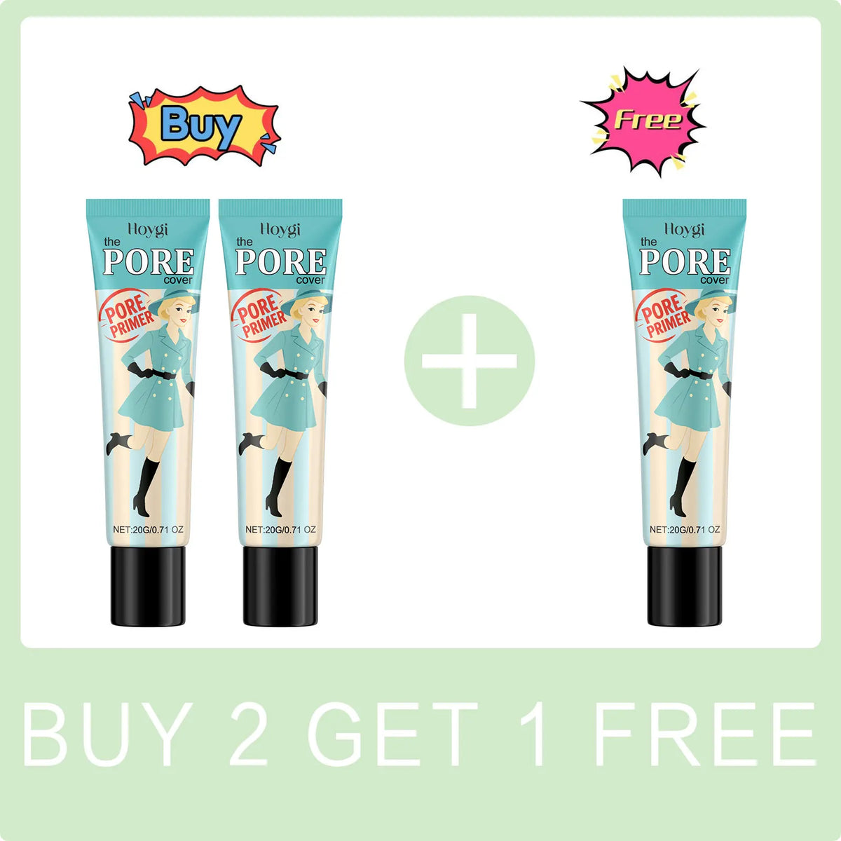 Pre-Makeup Pore Primer Even Skin Tone Oil Control Smoothing Skin Texture Invisible Pores Moisturizing Waterproof Makeup Cosmetic