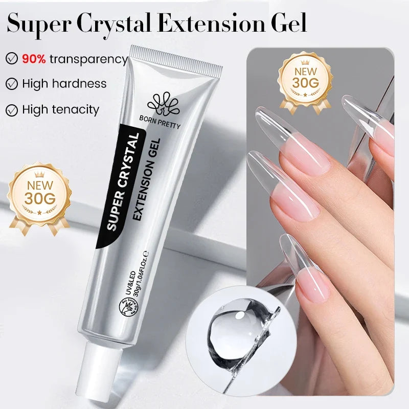 BORN PRETTY 15ml Clear Non Stick Hand Extension Gel 3D Shaping Sculpting Carving Nail Art Solid Hard Gel for Fake Nail