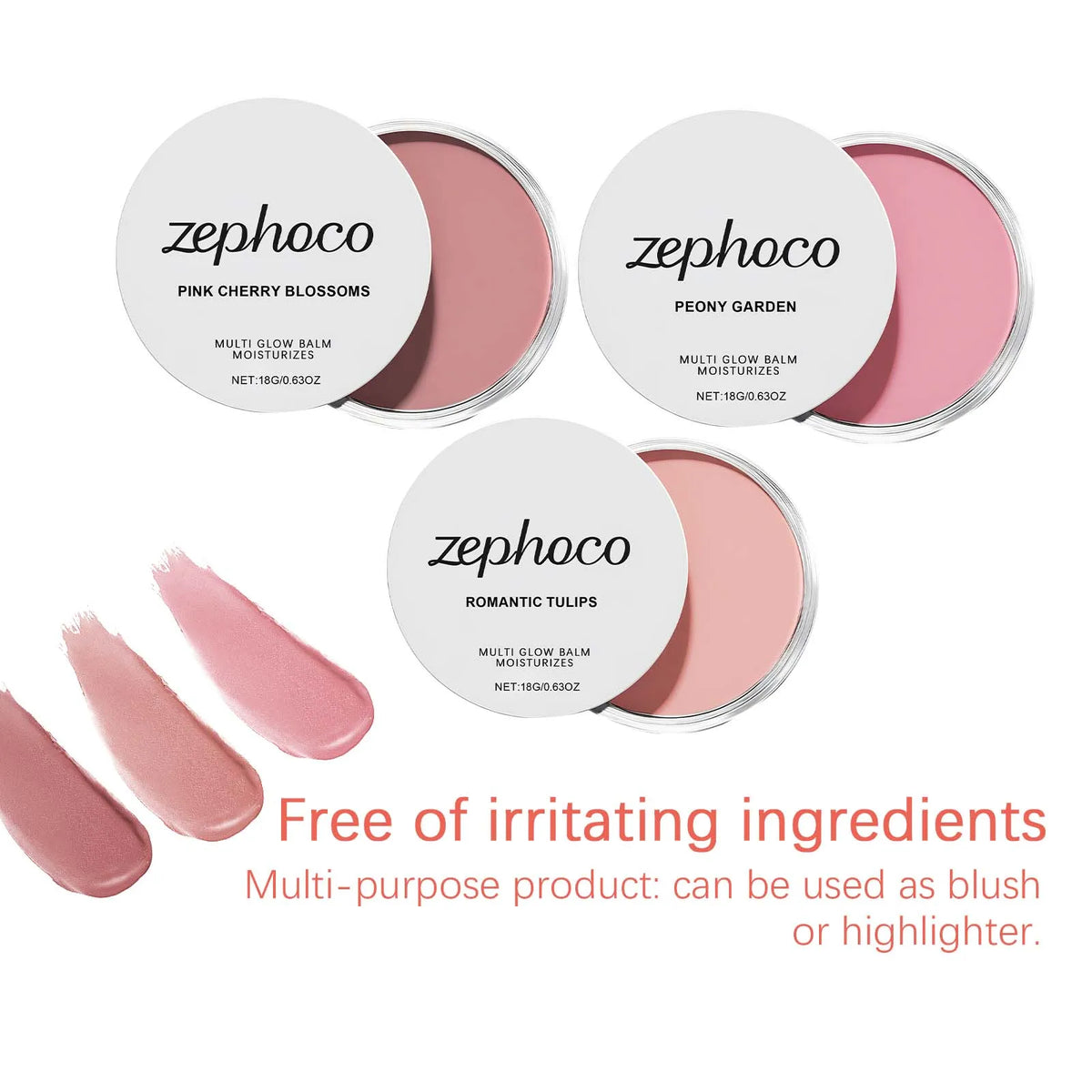 Pink Sakura Cream Blush Makeup Natural Cheek Tint Long Lasting Hydrating Lightweight Blusher Stick  Smooth Comfortable to Wear
