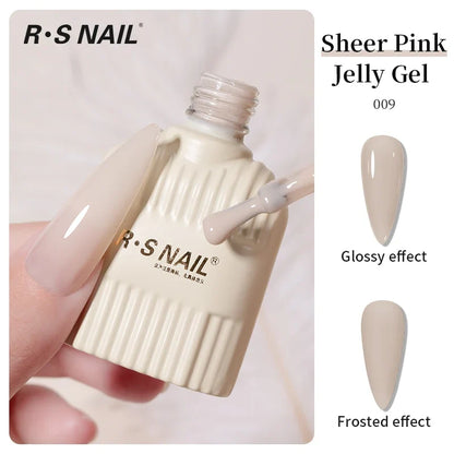 RS NAIL Jelly Transparent Gel Nail Polish 10g Summer Nude Pink Gel Polish Semi Permanent Soak Off UV LED Varnish Jade Nail Gel