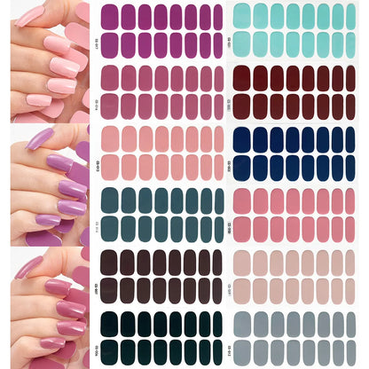 Pink Nude Full Cover Nail Sticker Gradient Color Self-Adhive Simple Full Nail Wraps DIY Thermal Effect Nail Art Making Manicur