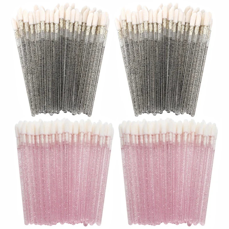 100/300PCS Crystal Lip Brush Lipstick Gloss Applicator Wands Wholesale For Eyelashes Extension Tool Kits Makeup Accessories