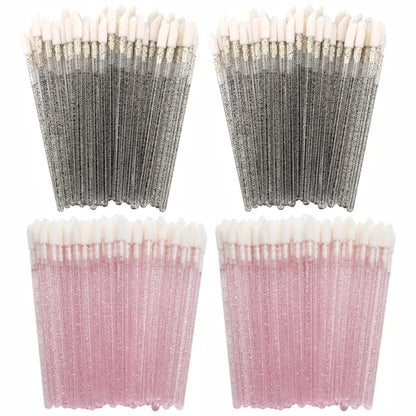 100/300PCS Crystal Lip Brush Lipstick Gloss Applicator Wands Wholesale For Eyelashes Extension Tool Kits Makeup Accessories