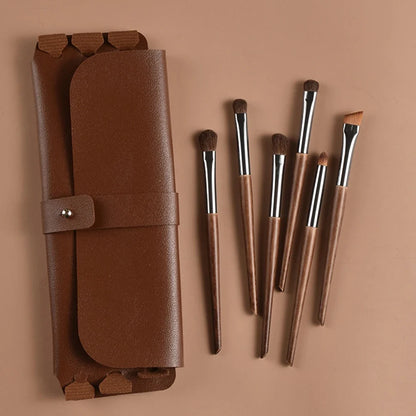 6pcs Soft Horse Hair Eye Makeup Brush Set - Complete Eyeshadow/Blending/Brow/Lip brush Tools
