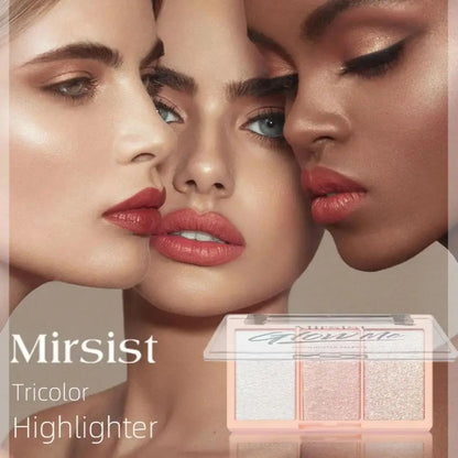 Waterproof Highlighter Makeup Palette Shimmer Contouring Powder Non Sticky Face Cosmetics Brightening Skin