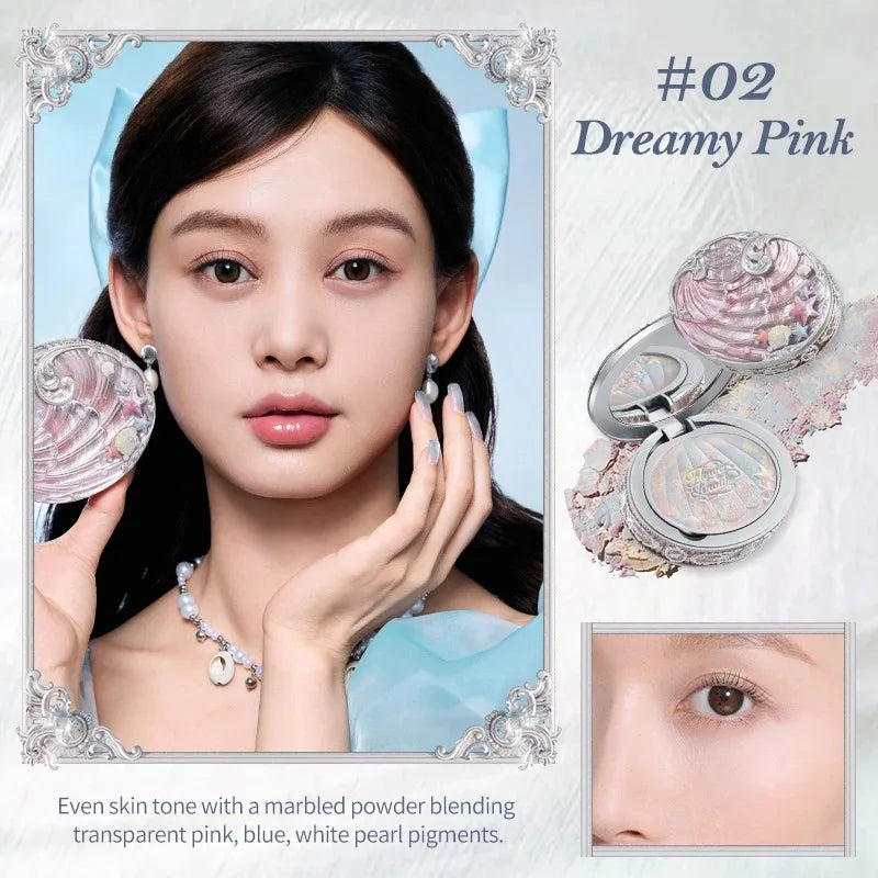 Flower Knows Strawberry Cupid Collection Pressed Powder Mineral Makeup Powder Foundation With Concealer & Finishing Vegan