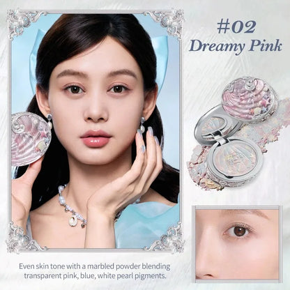 Flower Knows Strawberry Cupid Collection Pressed Powder Mineral Makeup Powder Foundation With Concealer & Finishing Vegan