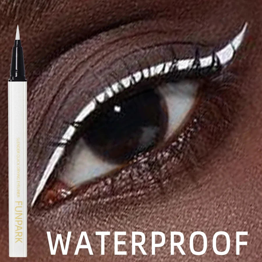 White Liquid Eyeliner Pen - Matte Waterproof Long Lasting