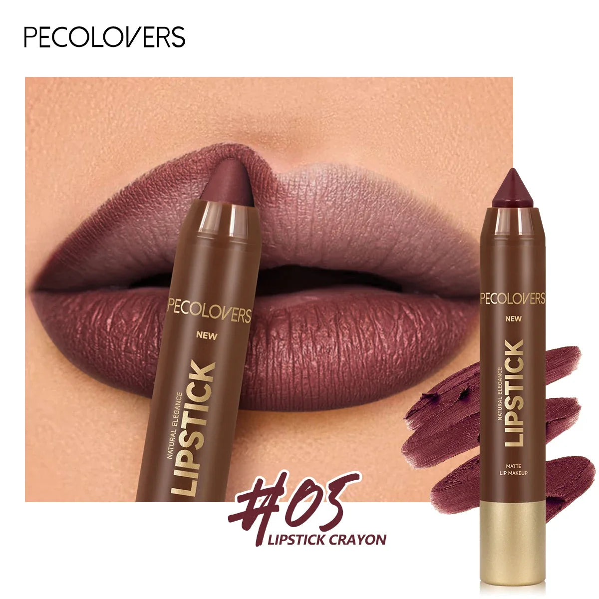 2In1 Matte Lipstick Pencil Waterproof Long Lasting Lip Brown Velvet Lip Liner Pen Lips Makeup Women Cosmetics