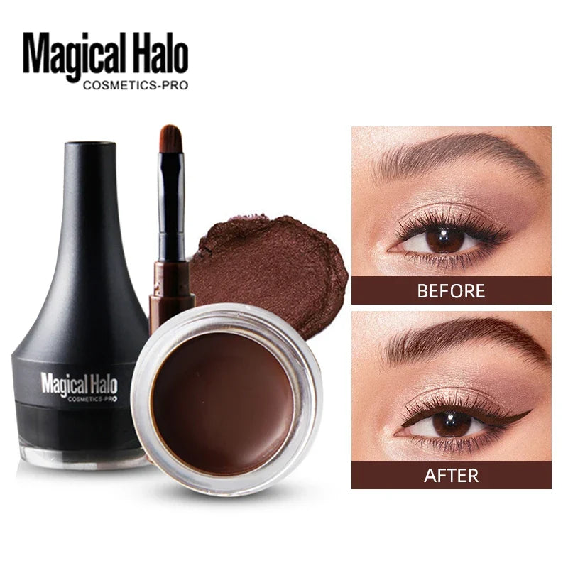 Waterproof Eyebrow Pomade & Gel Eyeliner Cream - Long-lasting 4.5g