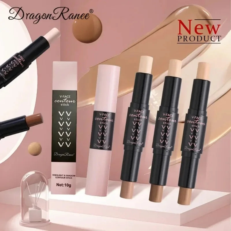 Waterproof Double-end Contouring Bronzer Stick Lasting Natural Matte Concealer Highlighter Pencil Corrector Skin Tone Pen Makeup