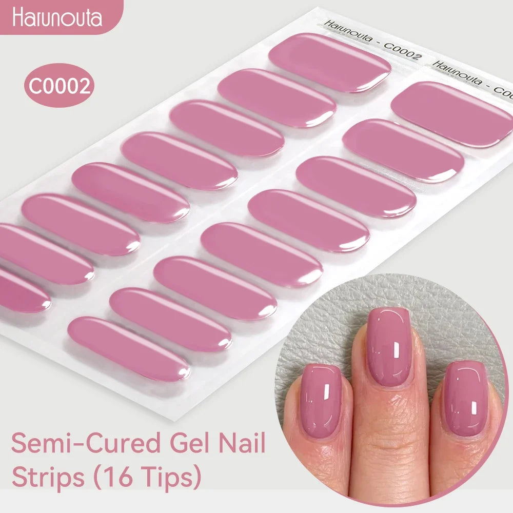 Gradient Auroras Semi Cured Gel Nail Strips Sparkly Shinning DIY Gel Polish Stickers for Nails Works with UV/LED Nail Lamps
