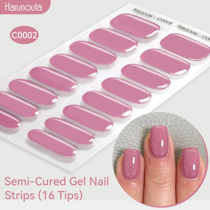 Gradient Auroras Semi Cured Gel Nail Strips Sparkly Shinning DIY Gel Polish Stickers for Nails Works with UV/LED Nail Lamps