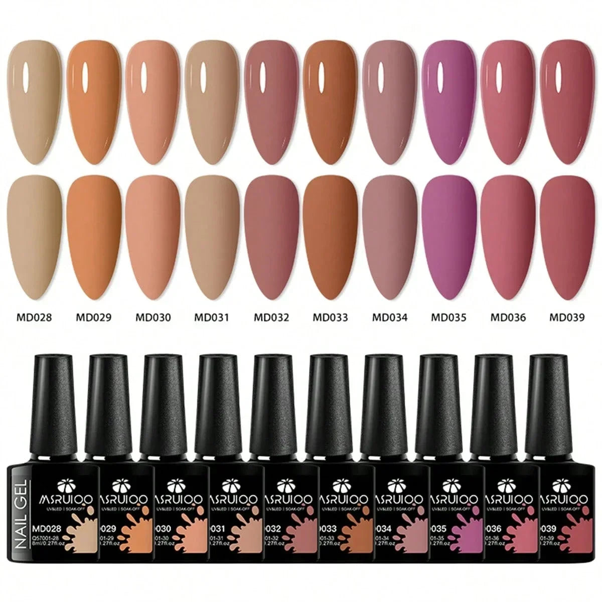 10pc Nail Gel Polish Set HEMA FREE All-Season Nails DIY Nail Art UV/LED Painting Vernis Manicure Kit Long Lasting Hybrid Gel