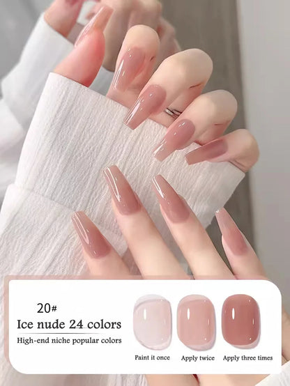 10ML 1-24PCS Milk White Jelly Gel Nail Polish Nail Art 2026 New Popular Nail Supplies UV LED Light Nails Black Red Nails