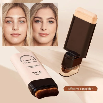 TVLV eraser foundation make-up stick 20g,with brush to brighten skin liquid foundation,non-marking,long-lasting makeup concealer