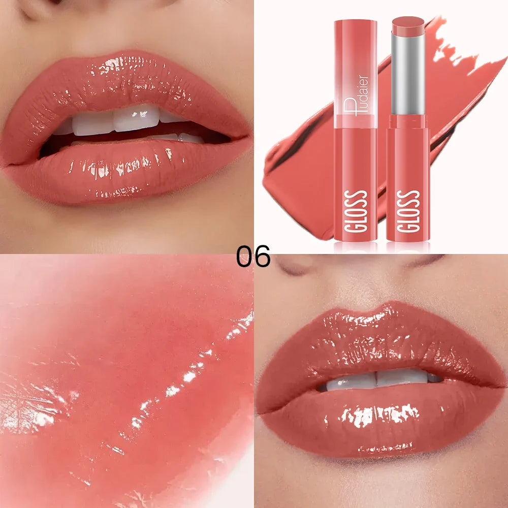 Hydrating Berry Shine Lipstick Set, Long-Lasting Plump Lip Cream, Non-Sticky & Creamy Finish, 6 Colors
