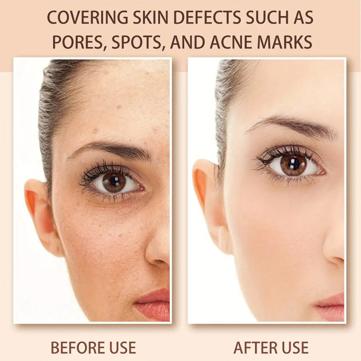 Cream foundation stick, flawless satin powder foundation, long-lasting waterproof full coverage foundation, suitable for conceal