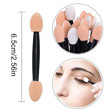 Wholesale 50/30Pcs Disposable Eyeshadow Brush Portable Double End Sponge Eye Shadow Applicators Beauty Makeup Tools
