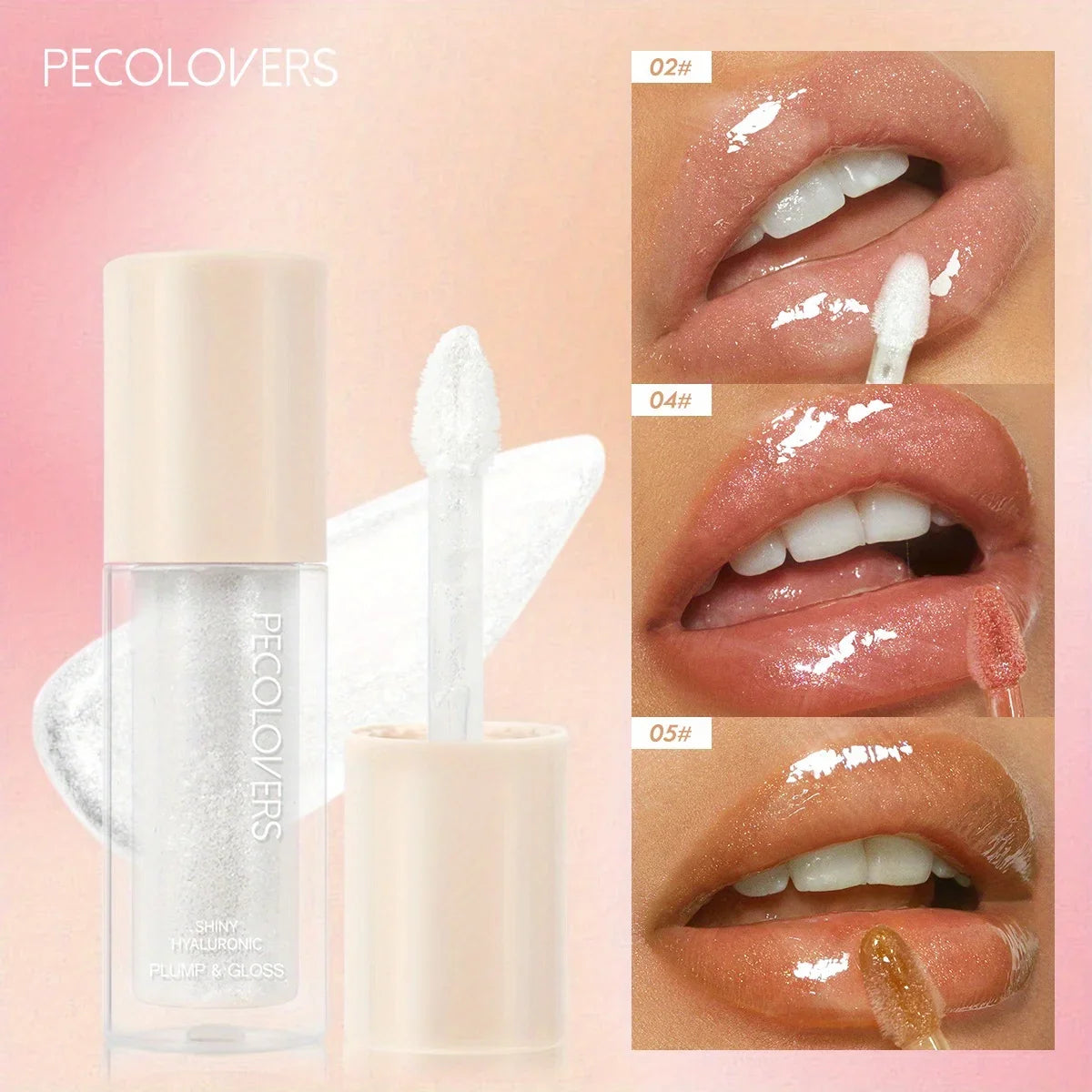 Mirror Waterproof Lip Gloss, Moisturizing Glitter Liquid Lipstick Makeup Long-Lasting Shine in Coral, Pink, and Skin Tones