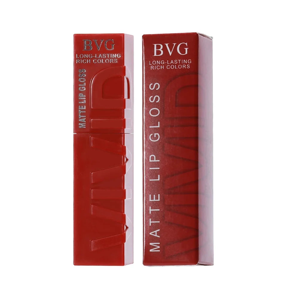 Multi-color matte lasting lip gloss lip gloss, non-greasy, non-fading, high-end warm colors, rich makeup liquid lipstick.
