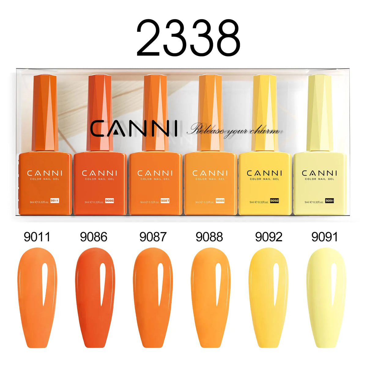 6pcs*9ml CANNI HEMA FREE Nail Gel Polish Set Gorgeous Color Semi Permanent Pigmented Painting Gel Soak off UV LED Gel Nails Kit