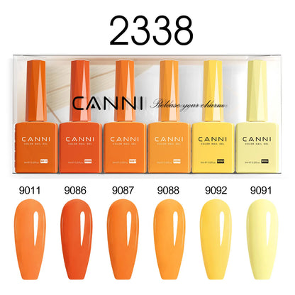 6pcs*9ml CANNI HEMA FREE Nail Gel Polish Set Gorgeous Color Semi Permanent Pigmented Painting Gel Soak off UV LED Gel Nails Kit