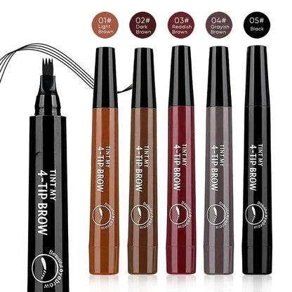 Four-pronged eyebrow pencil, four-end, long-lasting, non-smudged, water-resistant, anti-smudged eyebrow pencil