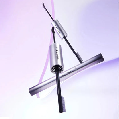 Judydoll Dual-Ended Mascara Waterproof Volumizing Curling Lengthening - Smudge Proof Fiber Brush, 2-in-1 Clump-Free Formula