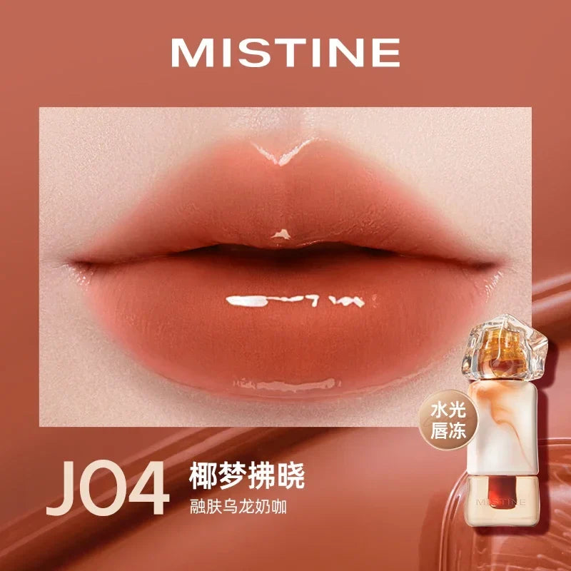 Mistine Lipstick Nude Long Wear Lip Creamy Korean Makeup Matte Lip Glaze Mirror Gloss Lip Jelly Long Lasting 2.9g