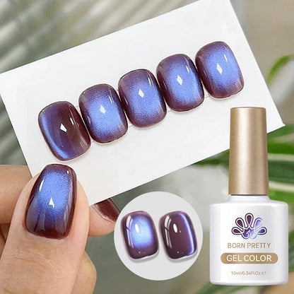 BORN PRETTY 10ml Fruit Purple Grape Cat Magnetic Gel Nail Polish 2025 New Whitening Guava Glass Beads Varnish Nail Supplies