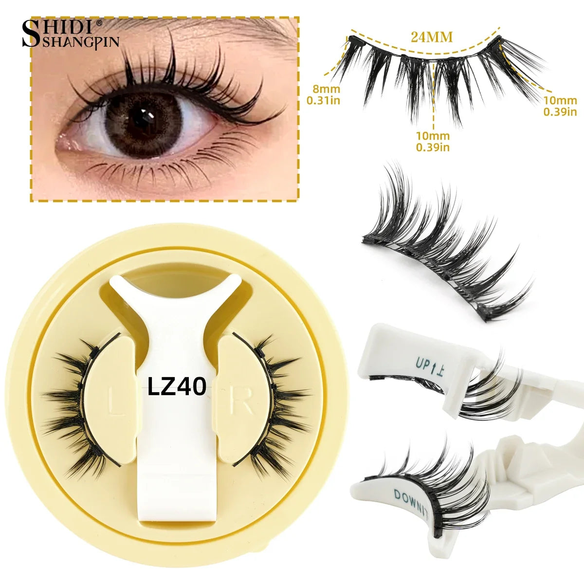 Magnetic Eyelashes 1/2 Pairs Handmade 3D Mink Lashes Reusable False Eyelashes Set Natural Long Fake Eyelash Makeup Tweezers Tool
