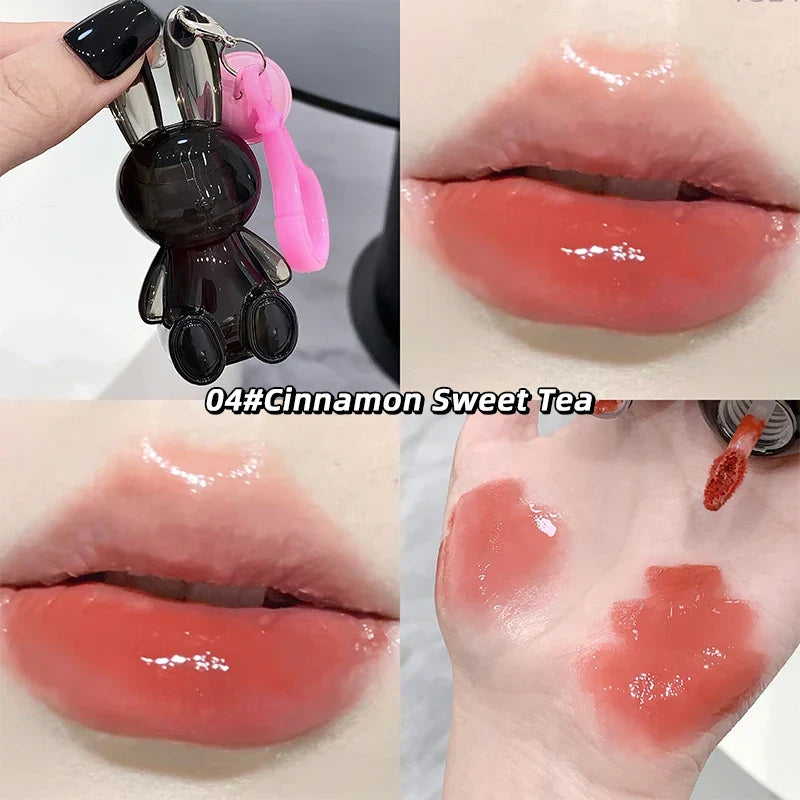 Gege Bear Pink Rabbit Velvet Matte Lip Cream Black Rabbit Water light lip glaze matte mirror pendant lipstick lip gloss