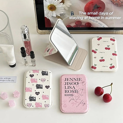 Folding makeup mirror, mini portable mirror, cute handheld makeup mirror, portable desktop dressing mirror, a gift for girls