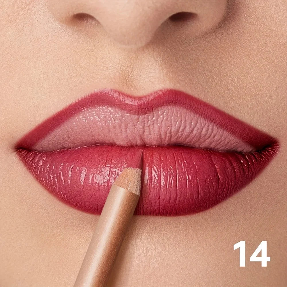 Matte Lip Liner Pencil Nude, Long-Lasting Waterproof, Smudge-Proof, Precise Outline, Smooth Creamy Formula