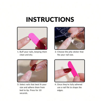 ARTAUG 24PCS Medium Stiletto Pink Black French Tip Press On Nails Star Pattern Glitter Press On Nails
