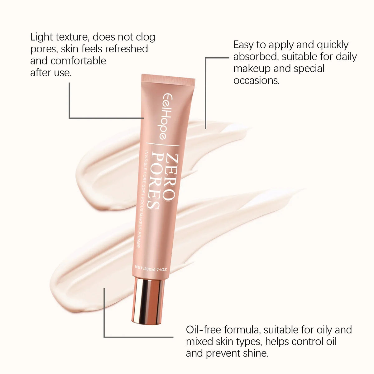 Invisible Pore Soft Focus Makeup Primer Isolation Cream Even Skin Tone Moisturizing Modification Natural Long Lasting Concealer
