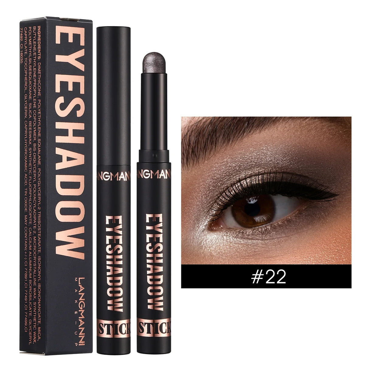 LANGMANNI 16 color pearl eyeshadow stick waterproof long lasting color eyeshadow Face Highlight