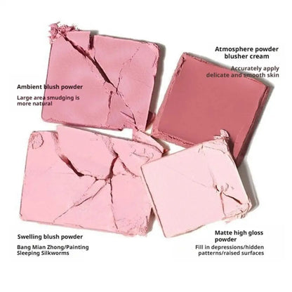 4-Color Blush Highlighter Palette Matte Shrinking And Brightening Shades Smooth Texture Blush+Contour+Highlighter Korean Makeup