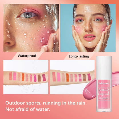 Beauty Liquid Blush Velvet Matte Blusher Face Pigment Lasting Waterproof Natural Cream Cheek Tint Orange Peach Maquiagem 4ml