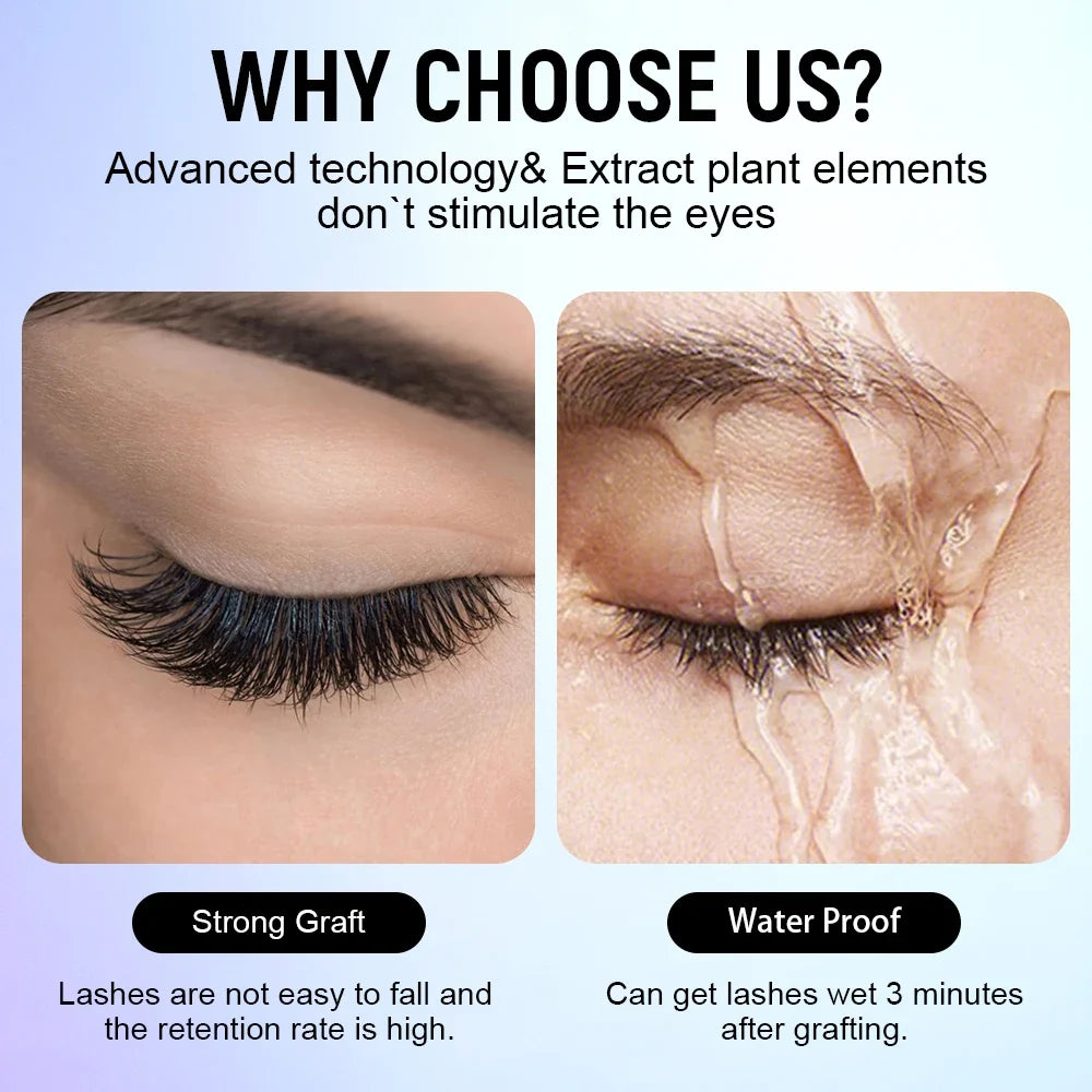 Gollee 1s Dry Eyelashes Adhesive Mixed Floral Fragrance Eyelash Extension Glue with Bonder Glue Lash Accelerator Waterproof Bond