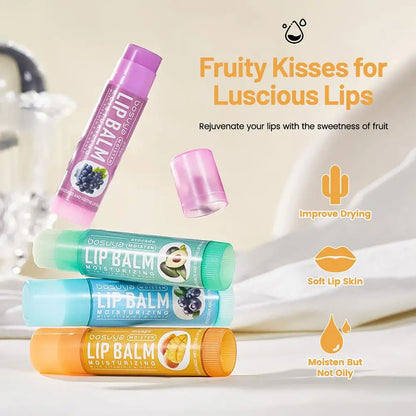6PCS Assorted Fruit Flavor Lip Balm Set - Deeply Moisturizes and Hydrates for Preventing Chapped Lips in Winter Lip Care