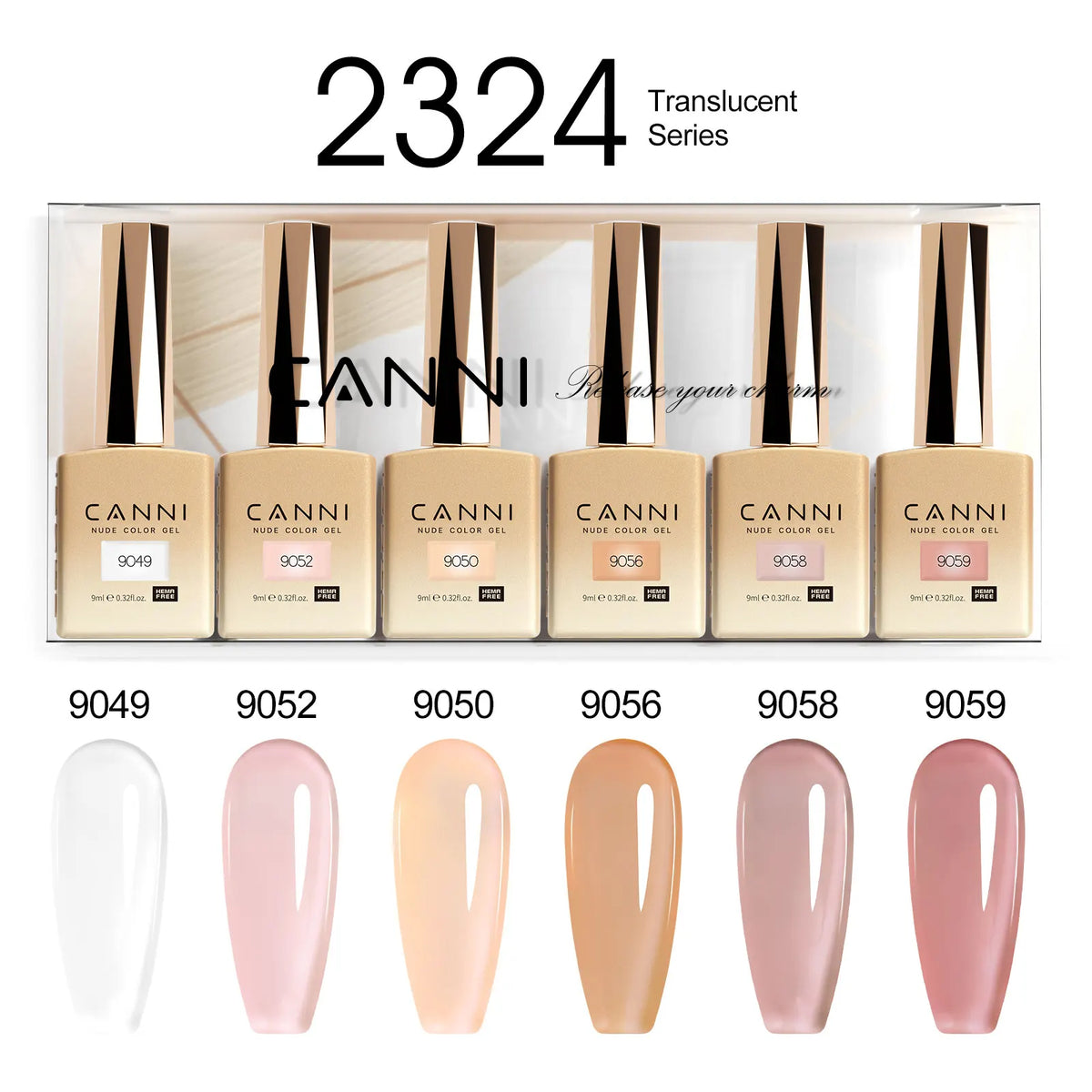 6pcs*9ml CANNI HEMA FREE Nail Gel Polish Set Gorgeous Color Semi Permanent Pigmented Painting Gel Soak off UV LED Gel Nails Kit