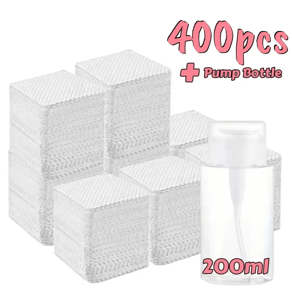 20/600pcs Lint-Free Nail Wipes Gel Cleansing Tissues Aluminum-Free Nail Polish Remover Pads for NaiArt Beauty Cleaning Care Tool