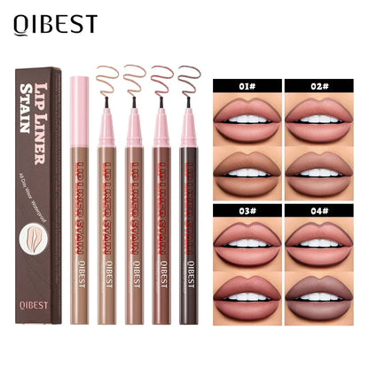 QIBEST 1PC Matte Liquid Lipliner Pencil Waterproof Plumping Stain Lipstick Natural Lip Liner Outline Lips Contour Pen Makeup